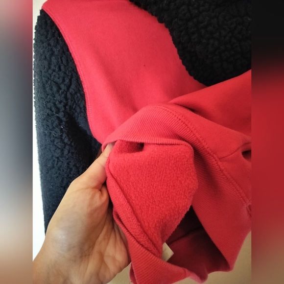 Champion pullover hooded hoodie sweatshirt boys toddler size 5 red black sherpa - Picture 5 of 5